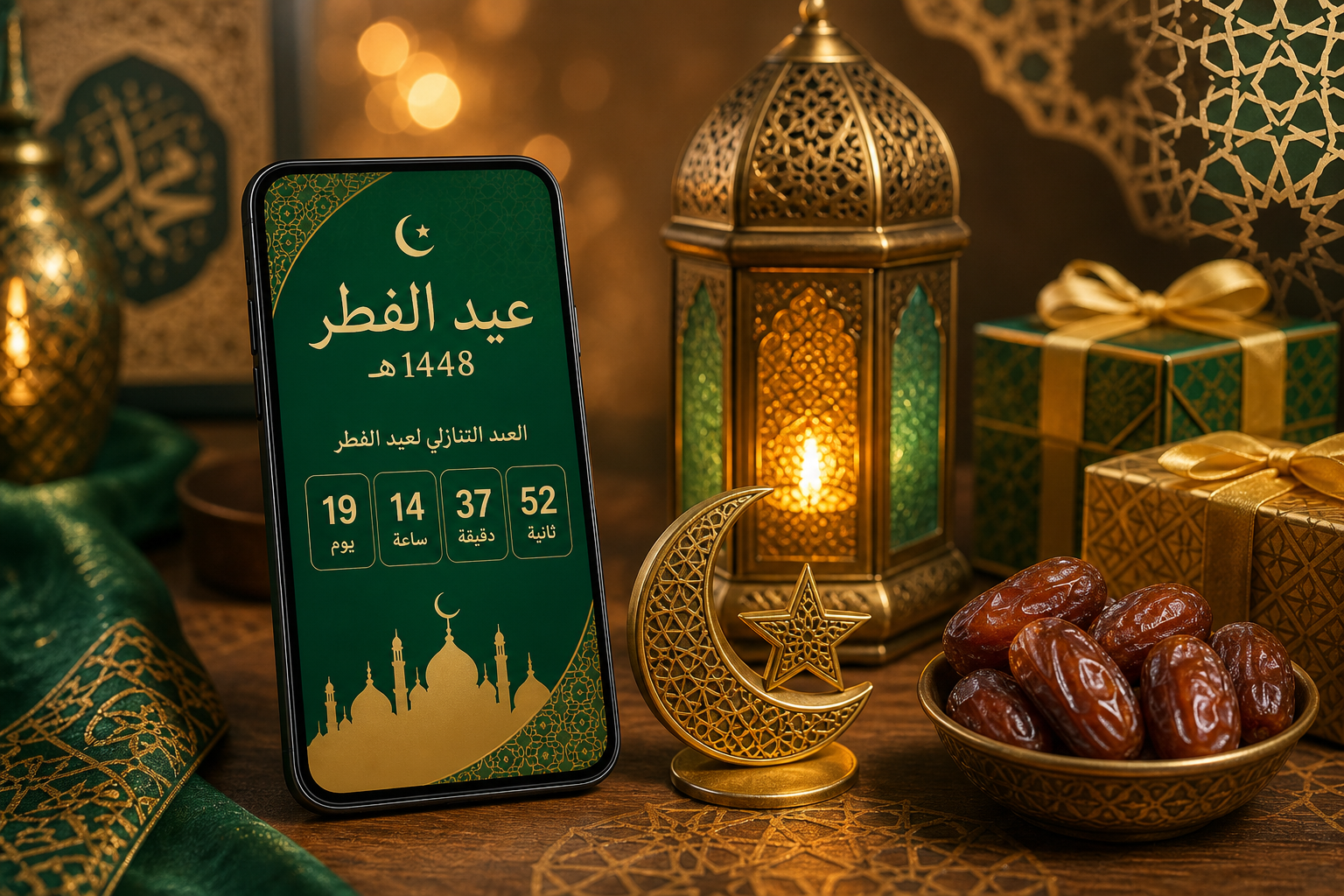 موعد عيد الفطر 1448هـ المتوقع وعداد تنازلي للعيد