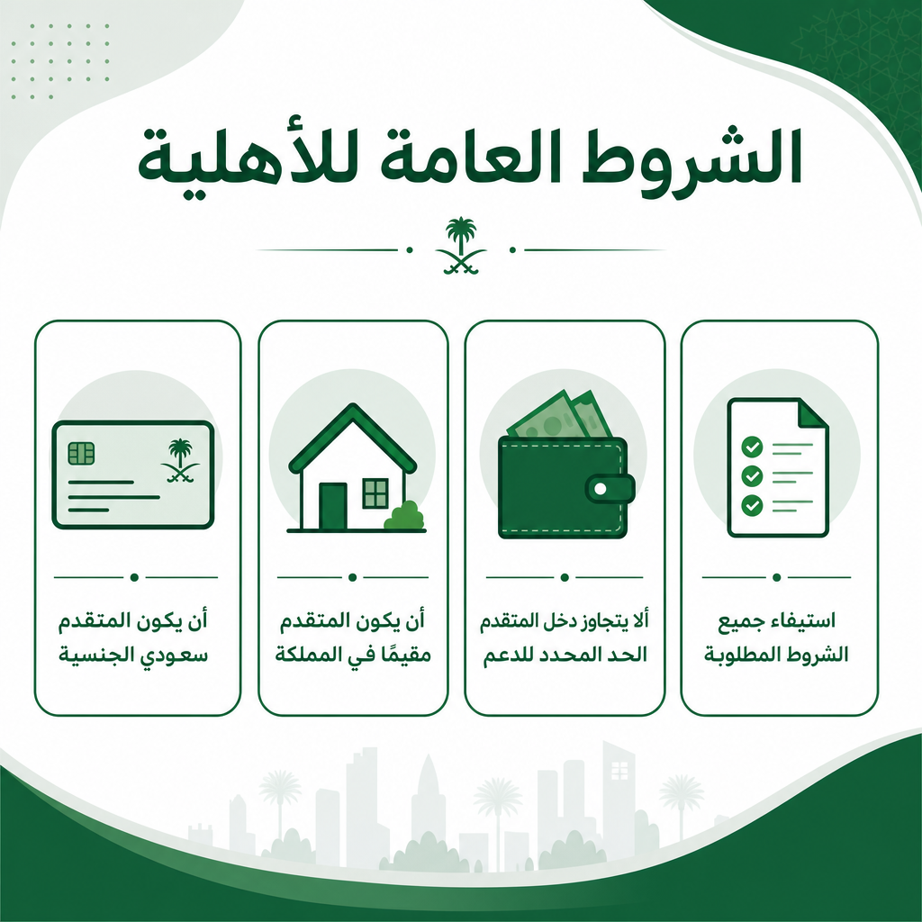 الشروط العامة للأهلية أيقونات توضح الشروط العامة لأهلية حساب المواطن
